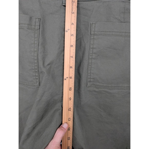 Old Navy Barrel Leg Pants Women 16 Green High Rise Utility Stretch Canvas New - Picture 7 of 9